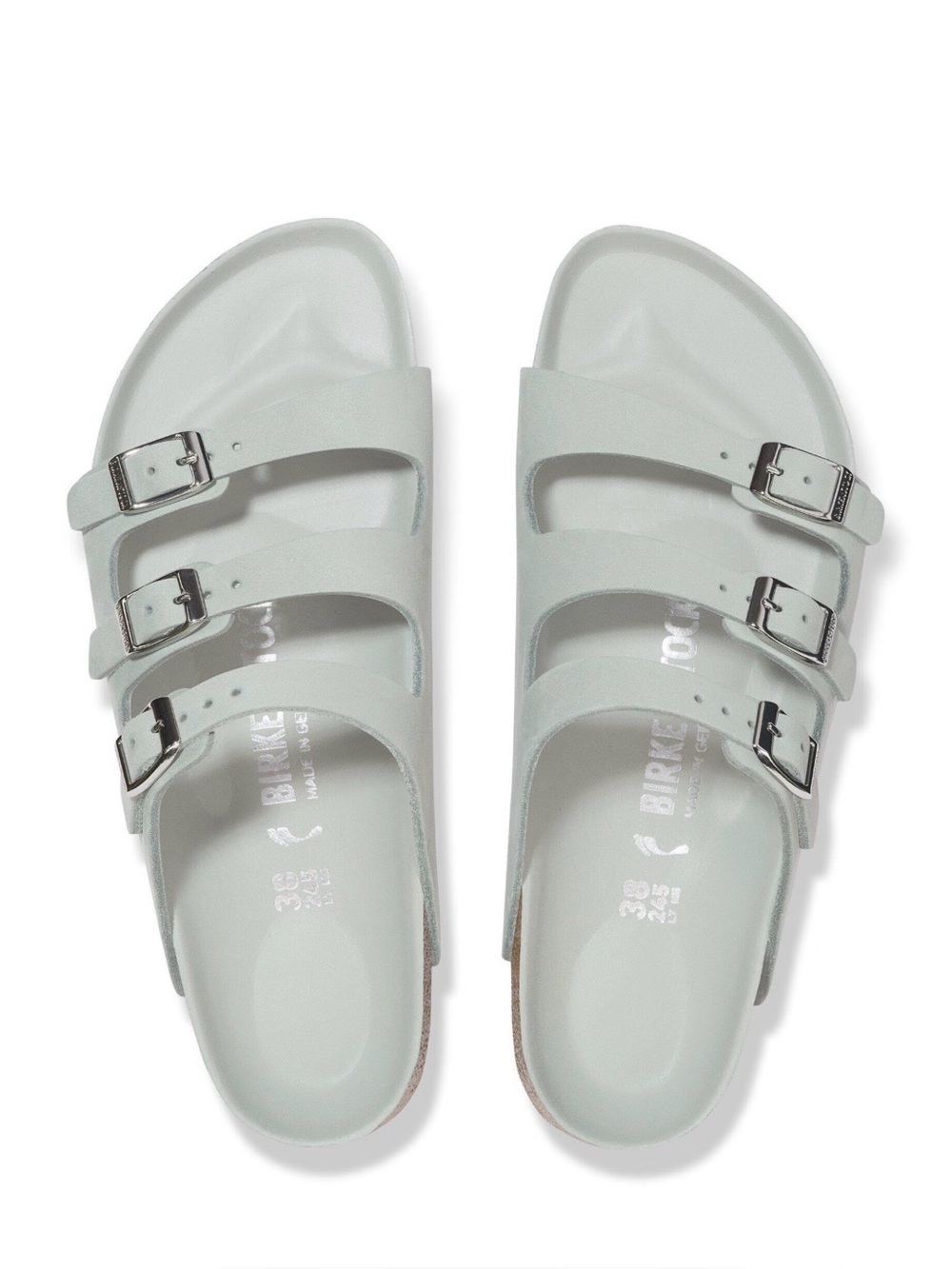 Light Gray Triple-Strap Buckle Women’s Sandals